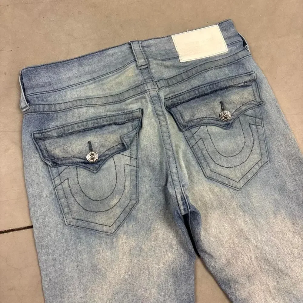 y2k true religion lightwashed jeans